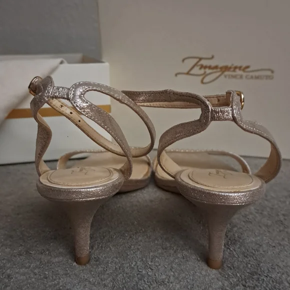 Vince Camuto Imagine Soft Gold Kitten Heels - Picture 9 of 14